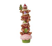 Enesco Jim Shore Heartwood Creek Gingerbread Christmas Cookies Stacked on Cupcake Figurine, 10.75 Inch, Multicolor