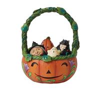 Enesco Jim Shore Heartwood Creek Halloween Basket and Miniature Figurine Set, 8.46 Inch, Multicolor