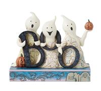 Enesco Jim Shore Heartwood Creek Halloween Ghosts with Boo Lettering Figurine, 5.04 Inch, Multicolor
