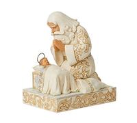 Enesco Jim Shore Heartwood Creek Holiday Lustre Santa with Baby Jesus Figurine