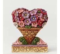 Enesco Jim Shore Heartwood Creek Mini Flower Heart Bouquet Stone Resin Figurine, 3”
