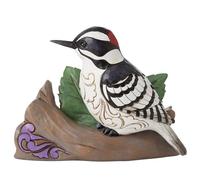 Enesco Jim Shore Heartwood Creek Nature's Meadow Downy Woodpecker Figurine, 4 Inch, Multicolor, 6014416