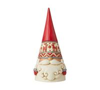 Enesco Jim Shore Heartwood Creek Nordic Noel Reindeer Hat Gnome Wonders at Work Figurine, 2.17" H, Dirty White, Red, Gray