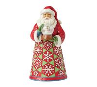 Enesco Jim Shore Heartwood Creek Santa Holding a Mini Snowman Globe Figurine, 10.63 Inch, Multicolor