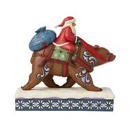 Enesco Jim Shore Heartwood Creek Santa Riding Brown Bear Christmas Figurine 6008875