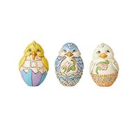 Enesco Jim Shore Heartwood Creek Set of 3 Easter Bird Eggs, 2.5-inch High