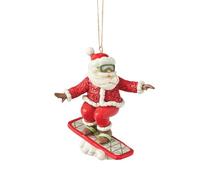 Enesco Jim Shore Heartwood Creek Snowboarding Santa Hanging Ornament, 3.78 Inch, Multicolor