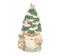 Enesco Jim Shore Heartwood Creek White Woodland Fir-Ever Festive Gnome with Evergreen Tree Hat Figurine, 7.09 Inches, Resin, Stone Powder