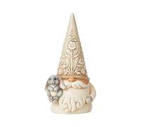 Enesco Jim Shore Heartwood Creek White Woodland Gnome Holding Bunny Figurine, 5.7 Inch, Multicolor