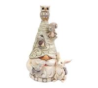 Enesco Jim Shore Heartwood Creek White Woodland Gnome with Forest Animals Figurine, 7 Inch, Multicolor