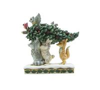 Enesco Jim Shore Heartwood Creek White Woodland Holiday Helpers Animals Carrying Tree Figurine, 6.69 Inches, Stone Resin