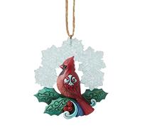 Enesco Jim Shore Heartwood Creek Wonderland Cardinal Snowflake Wreath Ornament 6009490