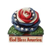 Enesco Jim Shore Patriotic Rose Mini Figurine, 2.83in H