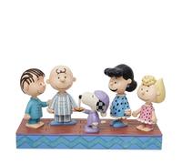 Enesco Jim Shore Peanuts Gang In Christmas Pj's Figurine