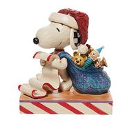 Enesco Jim Shore Peanuts Santa Snoopy with Christmas List and Toy Bag Figurine, 3.97 Inch, Multicolor
