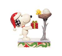 Enesco Jim Shore Peanuts Snoopy Giving Woodstock a Gift Figurine, Multicolor
