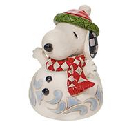 Enesco Jim Shore Peanuts Snoopy Snowman Miniature Figurine, 3.54 Inch, Multicolor