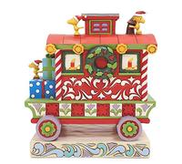 Enesco Jim Shore Peanuts Woodstock's Christmas Train Caboose Figurine, Multicolor
