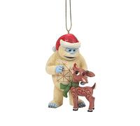 Enesco Jim Shore Rudolph The Red-Nosed Reindeer and Bumble Hanging Ornament, 3.93 Inch, Multicolor