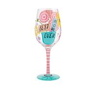 Enesco Lolita Best Mom Ever Wine Glass, 9.05 Inch, Multicolor, 15 oz