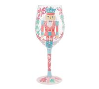 Enesco Lolita Designs Christmas Nutcracker Delight Hand-Painted Artisan Wine Glass, 15 Ounce, Multicolor
