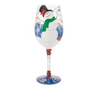 Enesco Lolita First Christmas Snowman Hand-Painted Artisan Wine Glass, 15 Ounce, Multicolor