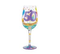 Enesco Lolita Happy 50th Birthday Wine Glass Drinking Glasses