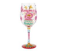 Enesco Lolita Happy 75th Birthday Wine Glass