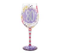 Enesco Lolita Happy 80th Birthday Wine Glass