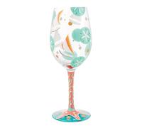 Enesco Lolita Sailboats & Sand Dollars Wine Glass Drinking Glasses