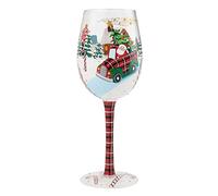Enesco Lolita Santa's Truckin' Wine Glass, 8.84 Inch, Multicolor, 15 oz