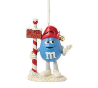 Enesco M&M's by Jim Shore Blue Character Dress as an Elf Hanging Ornament, 4.65 Inch, Multicolor
