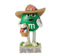 Enesco M&M's by Jim Shore Green Character with an Easter Basket and Hat Figurine, 5.91 Inch, Multicolor