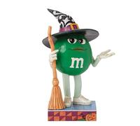 Enesco M&M's by Jim Shore Halloween Green Character Dressed as a Witch Figurine, 6.38 Inch, Multicolor