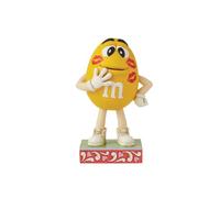 Enesco M&M's by Jim Shore M&M Yellow Character with Lipstick Kiss Marks Figurine- Stone Resin Hand Painted Crafted Collectible M&M Candy Figurines Home Decor Statue, 6.5 Inch