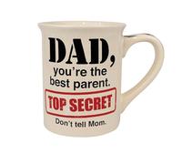 Enesco Our Name is Mud Dad Top Secret Best Parent Coffee Mug, 16 Ounce, Multicolor
