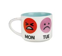Enesco Our Name is Mud Days of The Week Mood Faces Coffee Mug, 12 Ounce, Multicolor