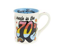 Enesco Our Name is Mud Decades Happy Birthday Made in The 70s Coffee Mug, 16 Ounce, Multicolor
