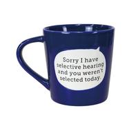Enesco Our Name is Mud Dirty Selective Hearing Not Selected Coffee Mug, 16 Ounce, Dark Blue