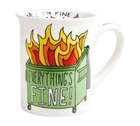Enesco Our Name is Mud Dumpster Fire Burn Bright Coffee Mug, 16 Ounce, Multicolor