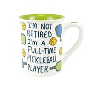 Enesco Our Name is Mud I'm Not Retired Full Time Pickleball Player Coffee Mug, 16 Ounce, Multicolor