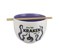 Enesco Our Name is Mud Kraken Me Up Ramen Noodle Bowl and Chopsticks, 4.25 Inch, Multicolor