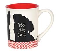 Enesco Our Name is Mud Pet See No Evil Dogs and Cat Coffee Mug, 16 Ounce, Multicolor