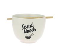 Enesco Our Name is Mud Send Noodles Soup Ramen Bowl and Chopsticks, 3.875 Inch, White