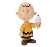 Enesco Peanuts by Jim Shore Charlie Brown with Ice Cream Miniature Figurine, 3.25 Inch, Multicolor