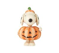 Enesco Peanuts by Jim Shore Halloween Collection Snoopy Dressed as a Pumpkin Miniature Figurine- Stone Resin Hand Crafted Painted Collectible Peanuts Snoopy Mini Figurines Home Decor Statue, 3.5 Inch