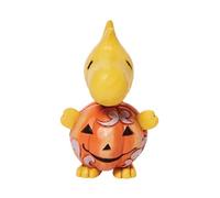 Enesco Peanuts by Jim Shore Halloween Collection Woodstock Dressed as a Pumpkin Miniature Figurine- Resin Hand Crafted Painted Collectible Peanuts Snoopy Mini Figurines Home Decor Statue, 3.25 Inch