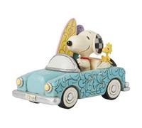 Enesco Peanuts By Jim Shore Snoopy and Woodstock Surfboard Car Figurine