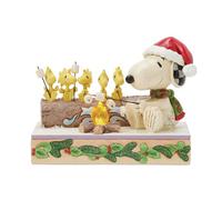 Enesco Peanuts by Jim Shore Snoopy and Woodstocks Roasting Marshmallows Lit Figurine, 5 Inch, Multicolor