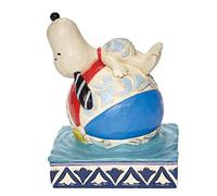 Enesco Peanuts by Jim Shore Snoopy Lounging on a Beach Ball Figurine, 4.625 Inch, Multicolor